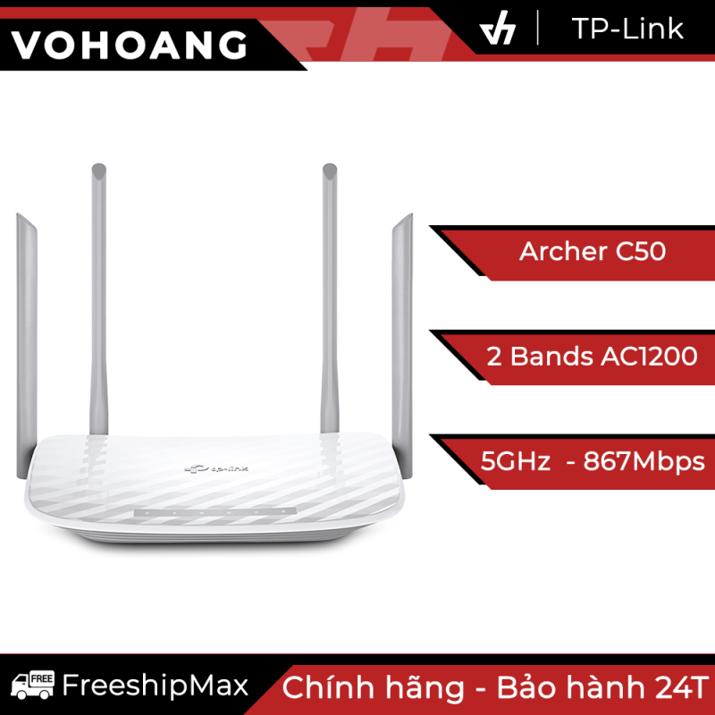 Bảng giá Router Wi-Fi băng tần kép AC1200 TP-LINK Archer C50 - Hãng phân phối chính thức Phong Vũ