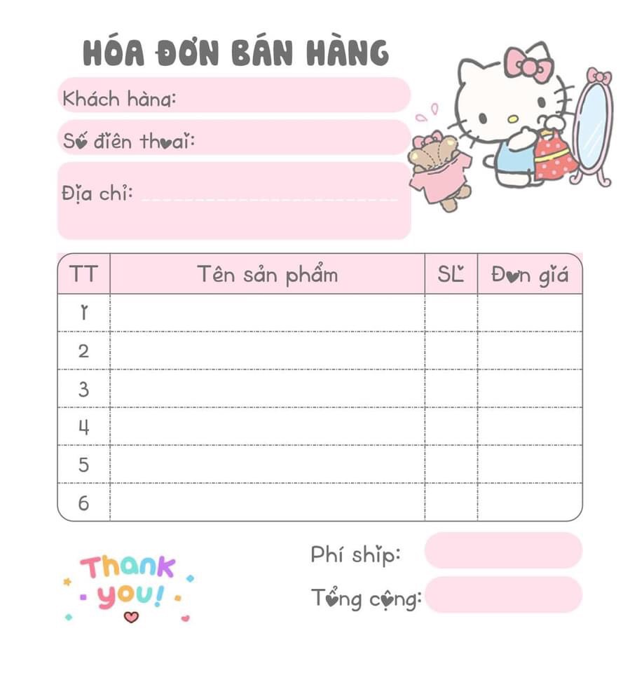 HOÁ ĐƠN BÁN HÀNG (size A6-10x14,5cm) 2 liên ngẫu nhiên