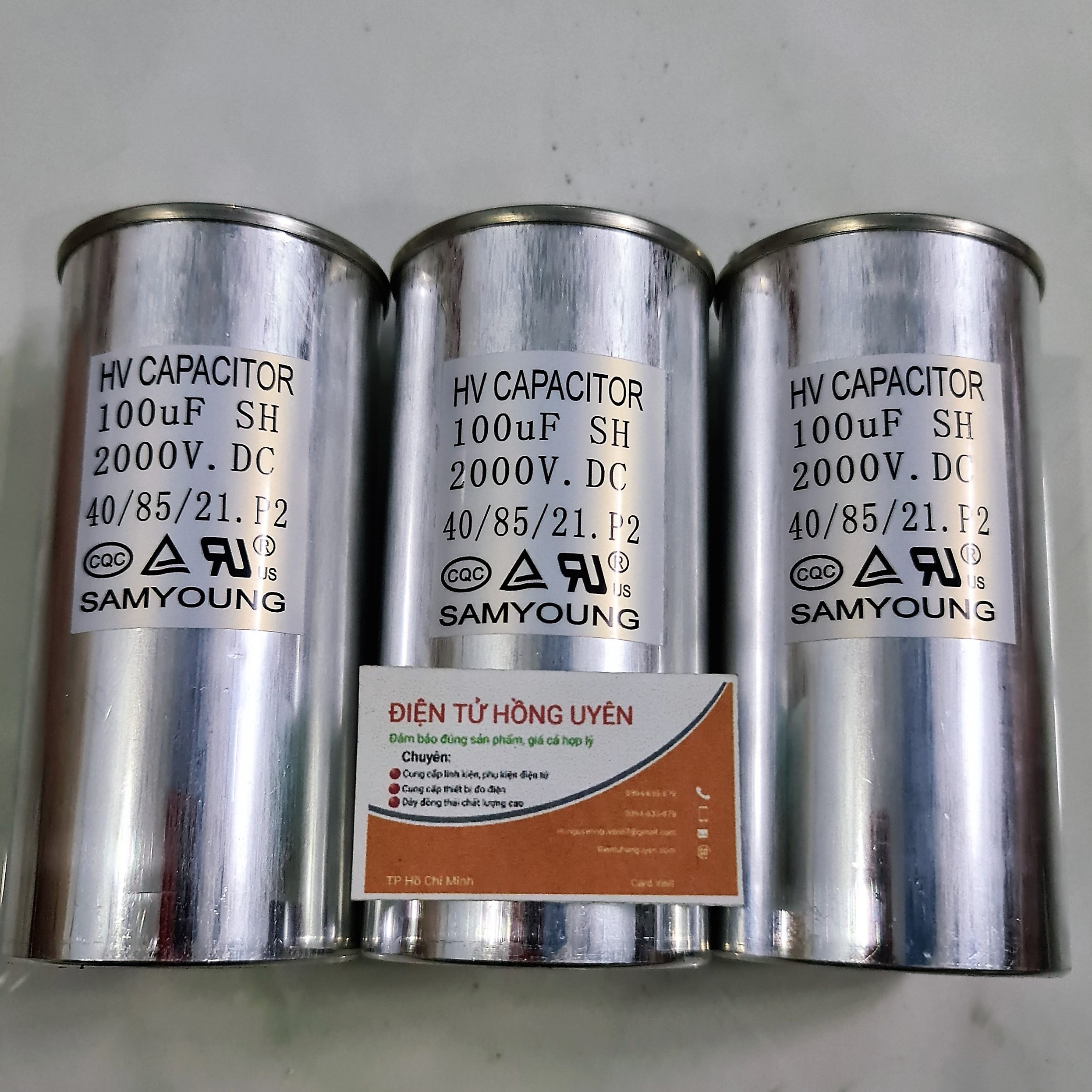 Tụ dầu 100uf - 1800V / 2000V cao cấp. Tụ máy giun, động cơ chịu Dòng cao, Điện áp cao. Tụ dầu nhôm SAMYOUNG hàn quốc 100u