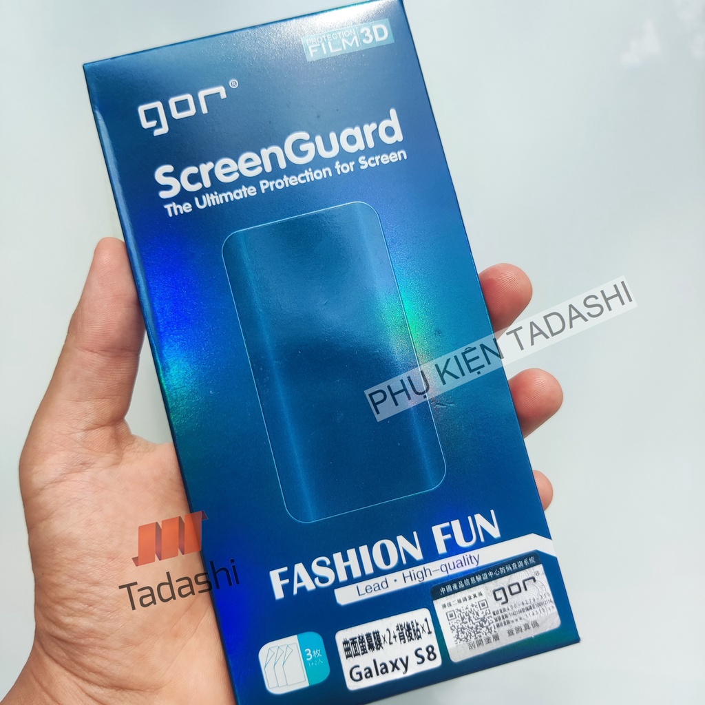 Bộ 4 miếng dán dẻo gor samsung s8/ s8 plus dán full màn 3d, trong suốt bo viền cong - chính hãng gor