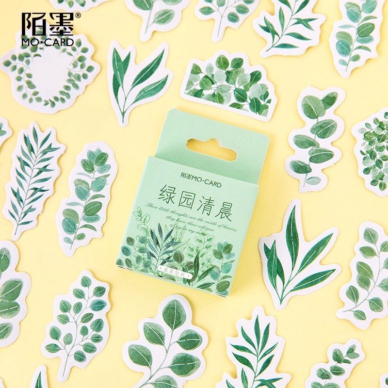 Bộ 45 hình dán sticker Hoa Cỏ trang trí sổ tay DIY