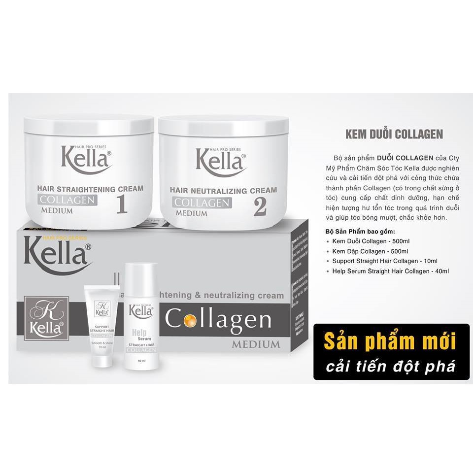 Thuốc duỗi tóc Kella Collagen 500mlx2