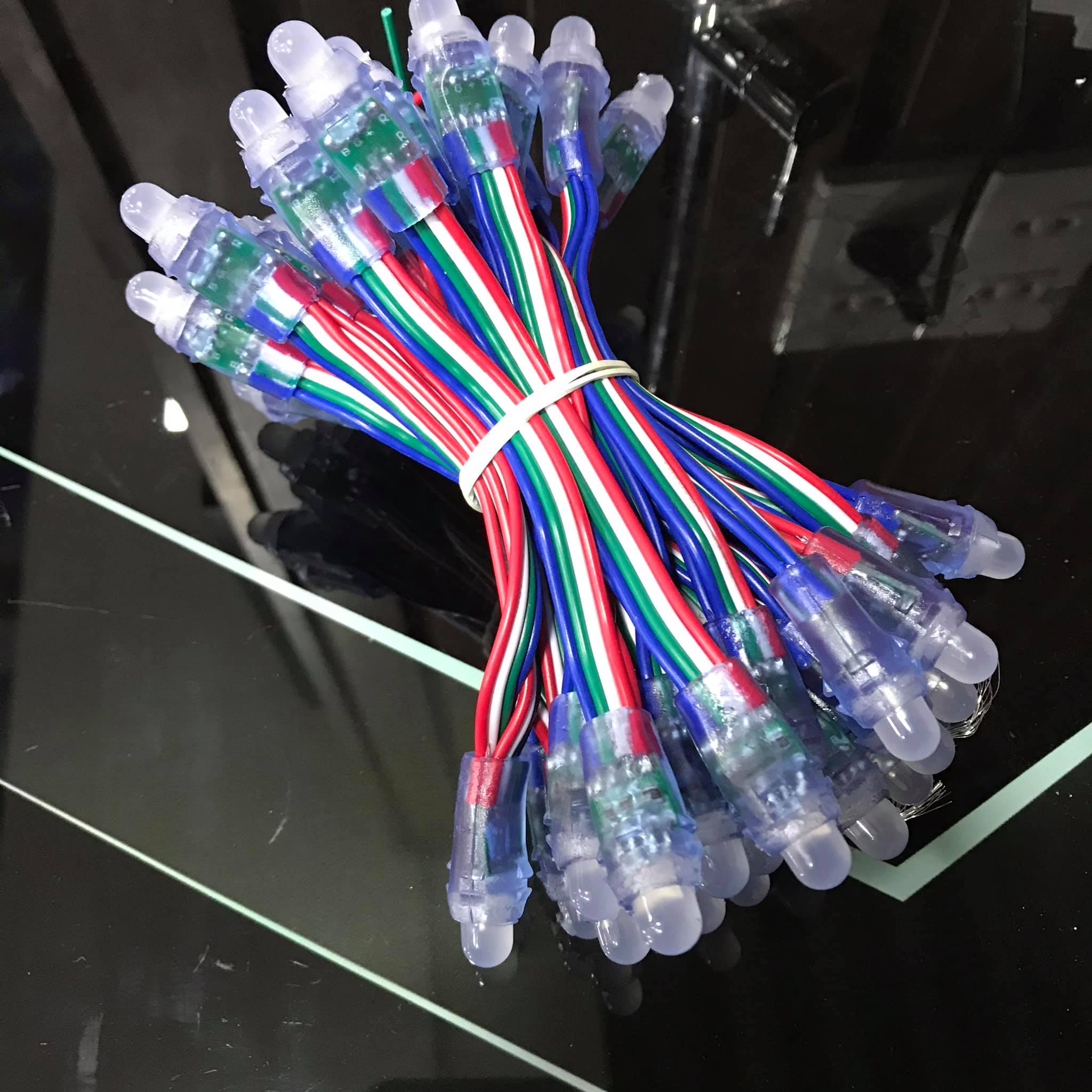 [Dây 50 bóng] Led F8 đế 12mm 7 màu làm biển chữ quảng cáo, trang trí.