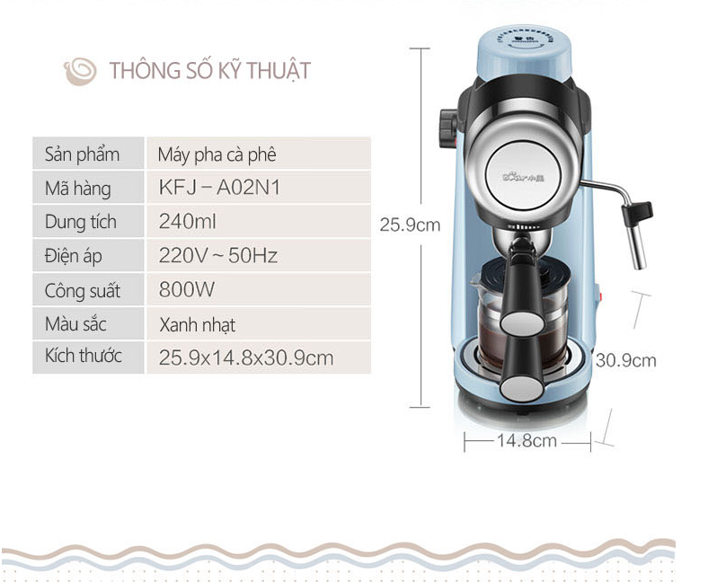 Máy pha cà phê espresso, capuccino gia đình Hàn Quốc