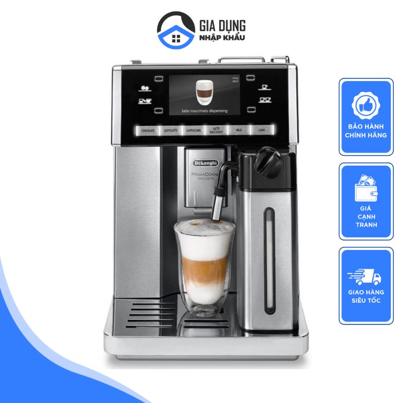 Delonghi Primadonna Esam 6900 Automatic Coffee Maker, Delonghi Coffee Maker, Coffee Maker, Cappuccino, Espresso, Coffee Machine, 19 Bar, 1.4L Capacity, Made In Italy, 12 Months Warranty