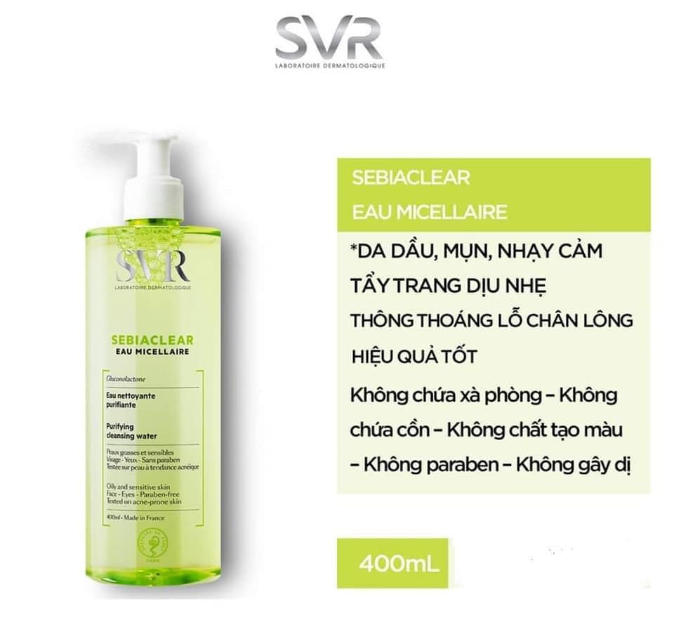 Sữa Rửa Mặt Cho Da Dầu Mụn, Nhạy Cảm SVR Sebiaclear, 400ml