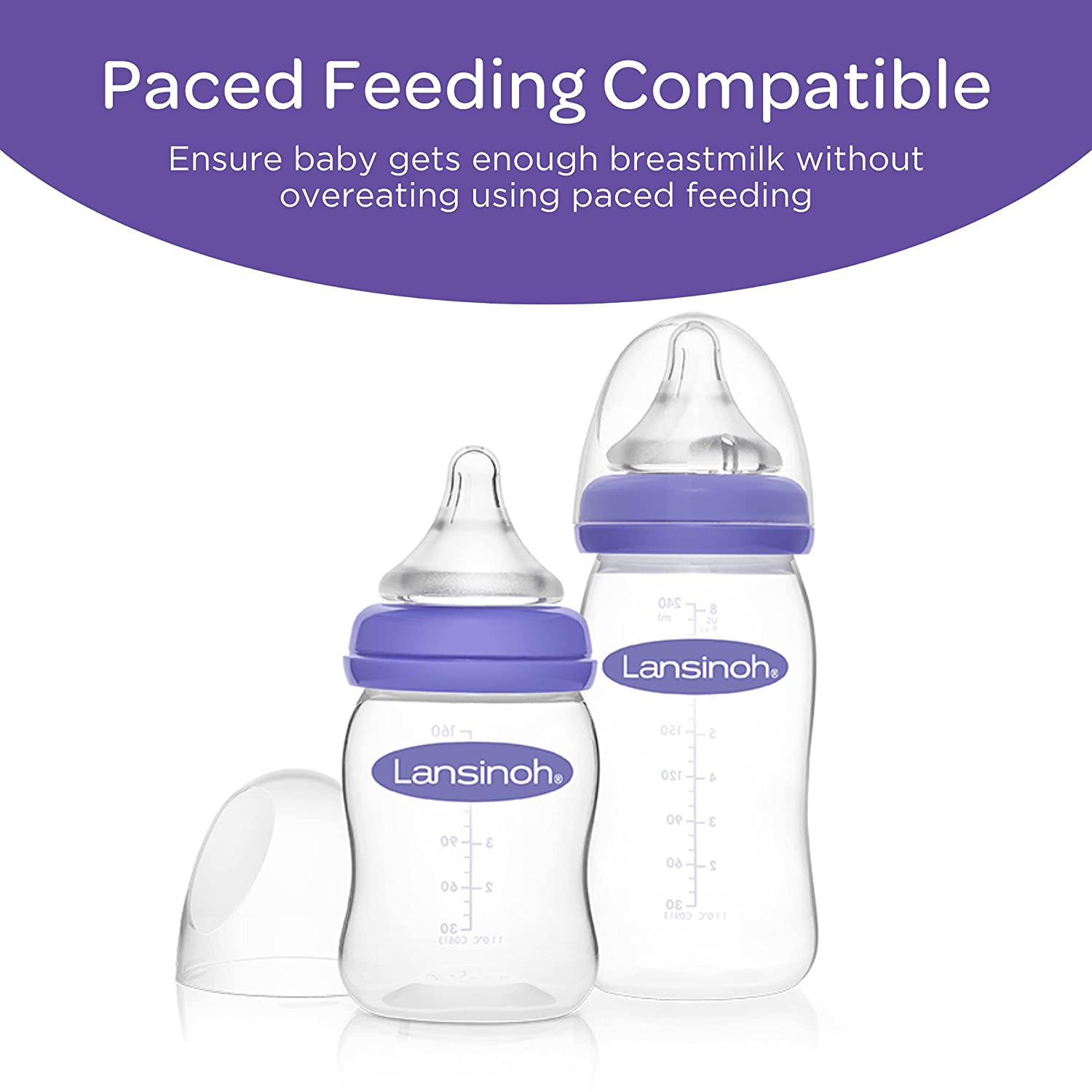 Bình sữa Lansinoh núm mềm dung tích 160ml và 240ml (thích hợp tập ti bình cho bé)