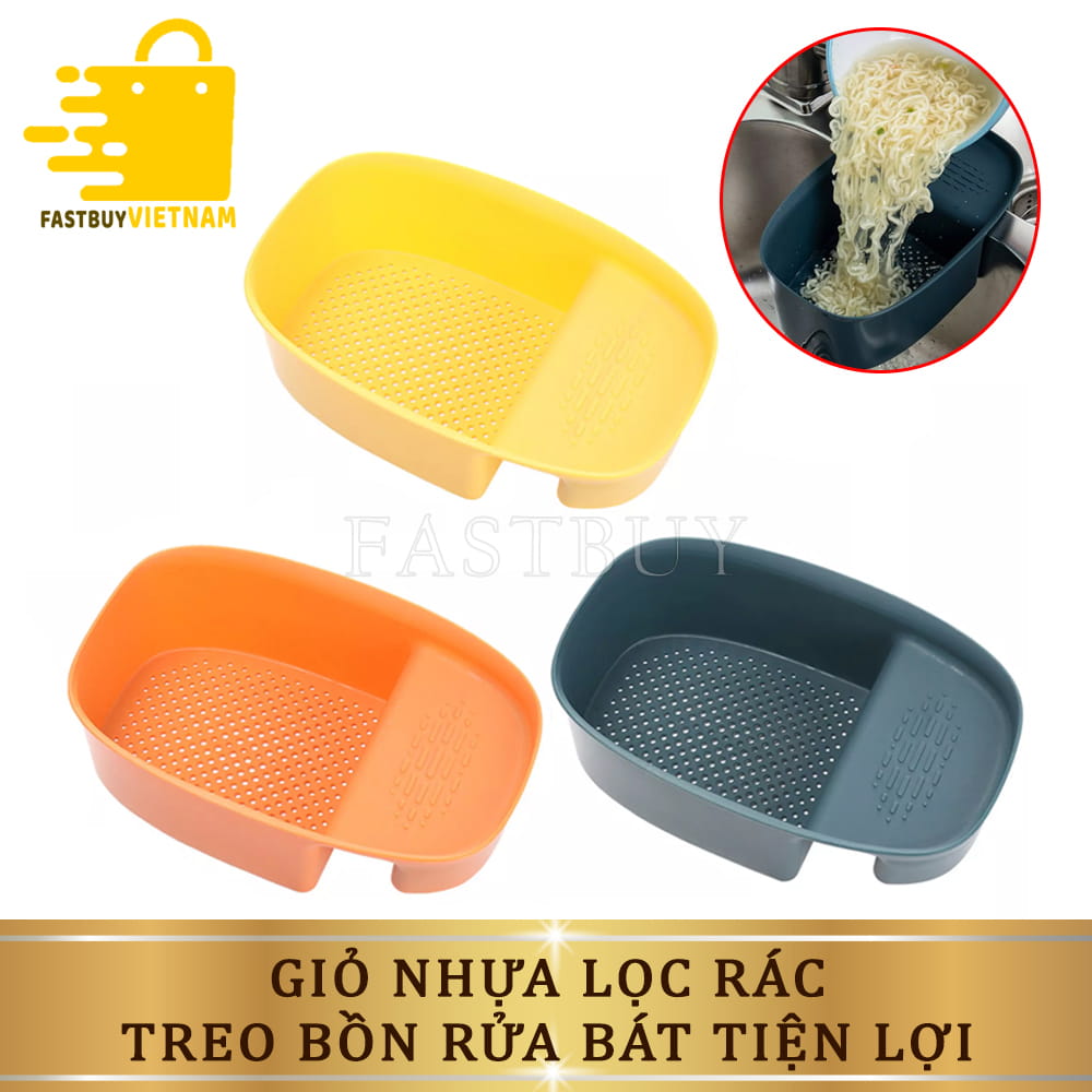 Giỏ đa năng lọc rác HÌNH CHỮ NHẬT để bồn rửa bát, Rổ nhựa lọc rác bồn rửa, Giỏ nhựa lọc rác treo bồn rửa bằng nhựa cao cấp, dùng để đồ, thoát nước