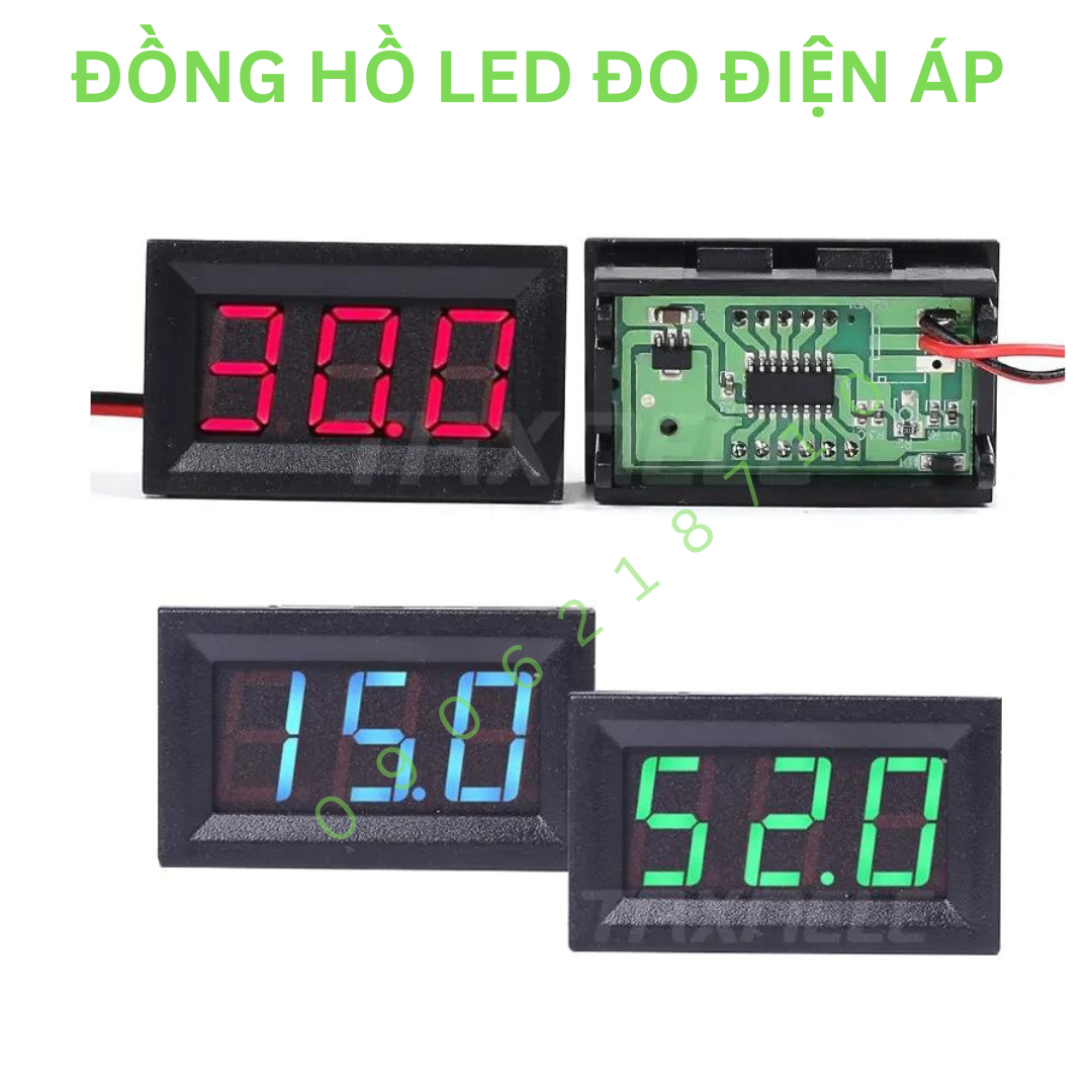 Đồng hồ led báo vôn dc, đo điện áp một chiều 0.56 inch