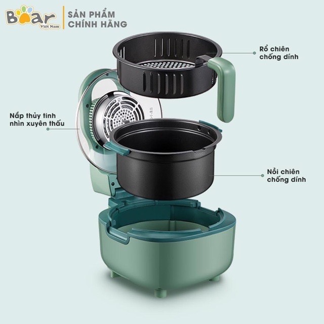 Nồi Chiên Không Dầu BEAR QZG B11D2 (5L)
