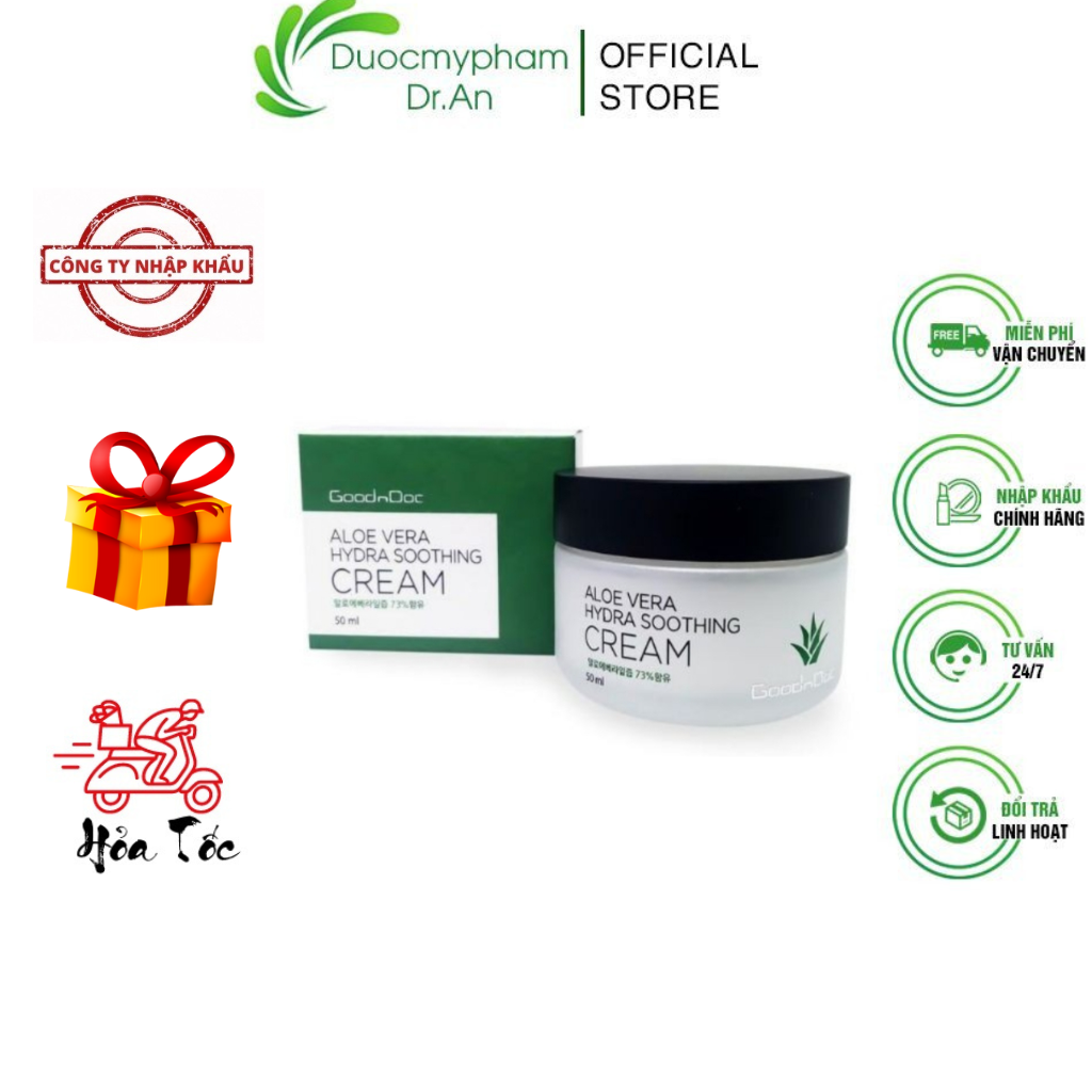 Imports-cream aloe goodndoc Aloe Vera Hydra soothing cream grade ẩm whitening brightening anti aging Rejuvenation Skin Renewal-duocmyphamdran