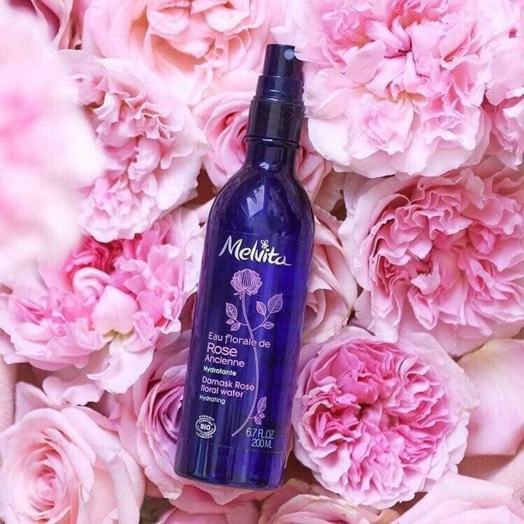 Nước hoa hồng toner melvita eau florale hữu cơ dưỡng ẩm làm sạch dịu nhẹ cân bằng da