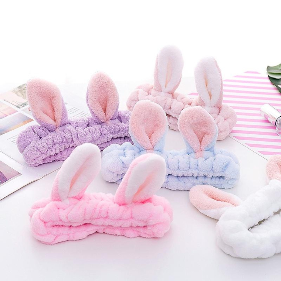 Băng đô rữa mặt tai thỏ dễ thương Clovie