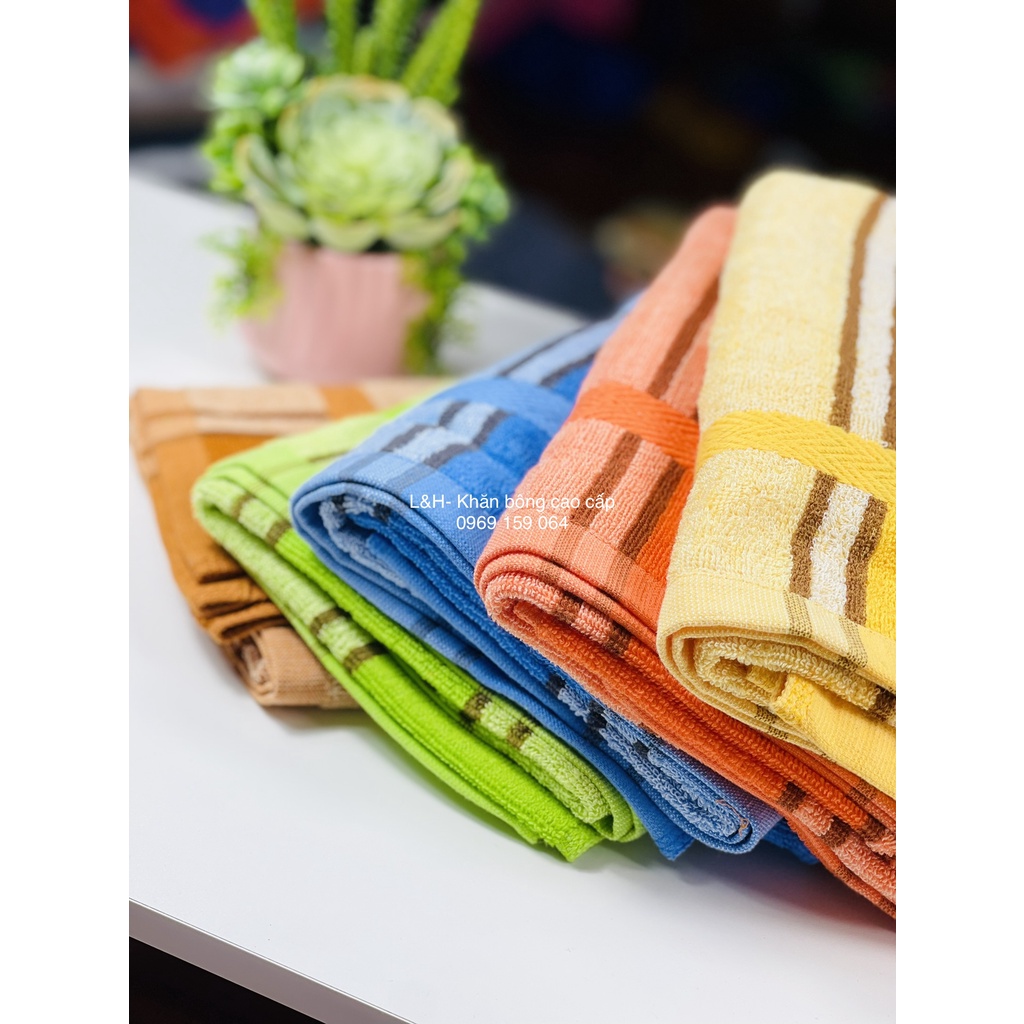Khăn tắm kẻ sọc Tân Thịnh 100% cotton 50x100cm