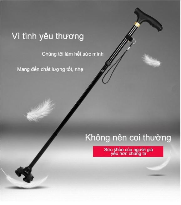 Online Mall Gậy chống tay cho người già kèm đèn đa năng