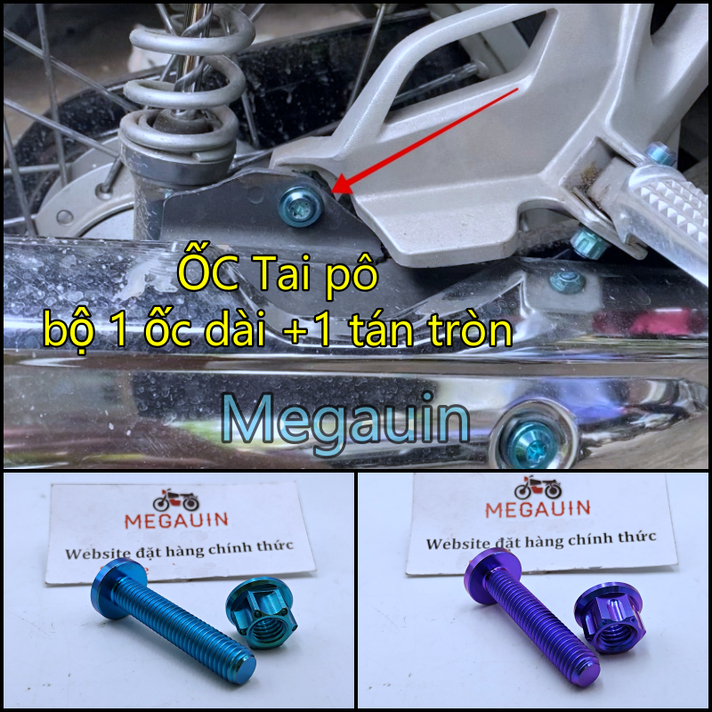 Ốc treo bô (bắt tai pô) Titan Gr5 Wave, RSX, Exciter, Winner, Sirius