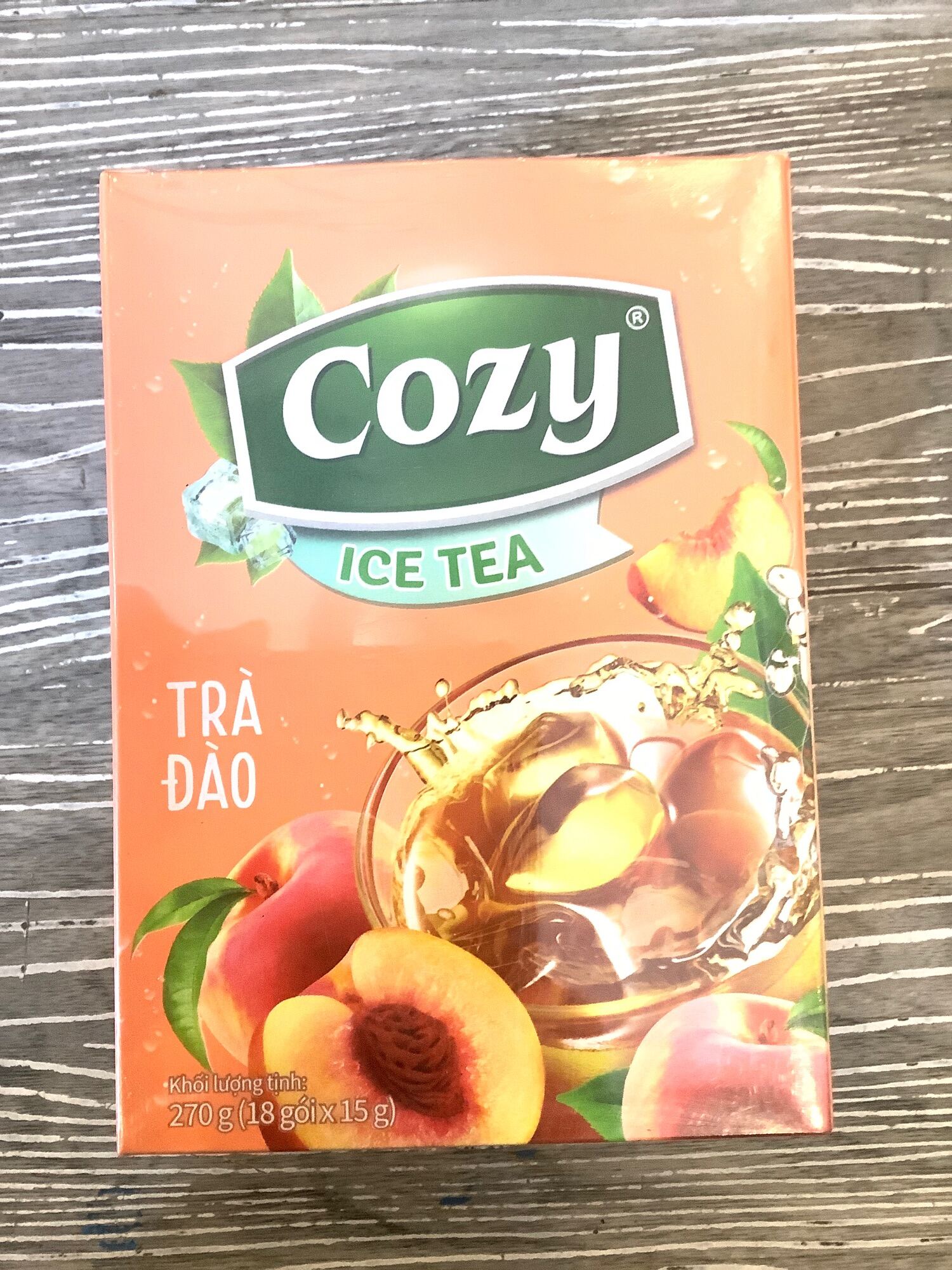 TRÀ ĐÀO COZY HÒA TAN - hộp (18 gói x 15gr)