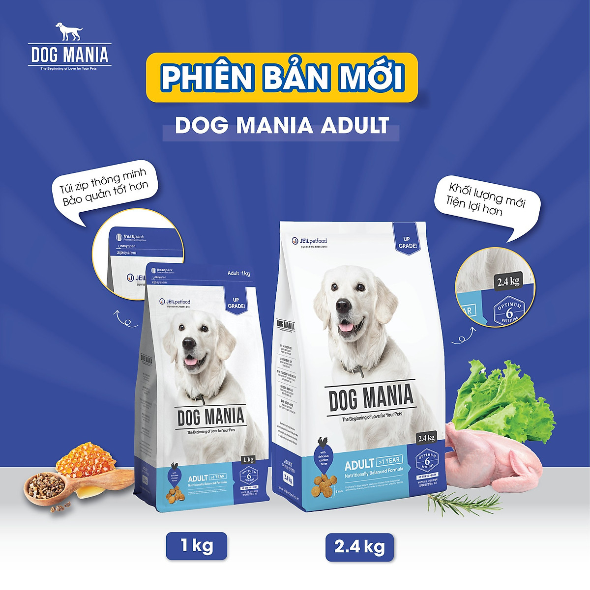 Thức ăn hạt cho chó Dog Mania Premium 5kg (Nhập khẩu Hàn Quốc)