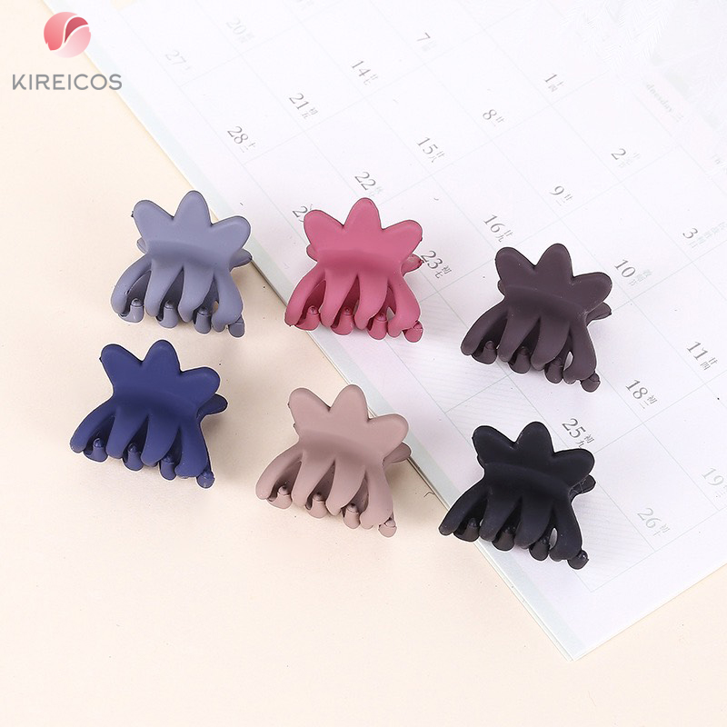 [HCM]Set 6 Kẹp Gấp Tóc Nhỏ Nhám 4 Chấu Đủ Màu Hàn Quốc No. 161 - kireicos