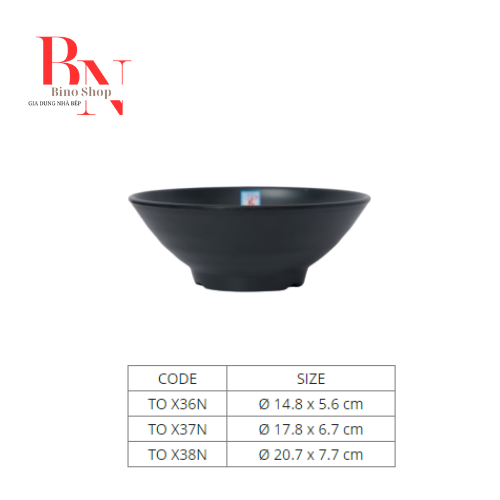 [HCM]Tô Nhựa Melamine Đen Nhám Nhiều Size