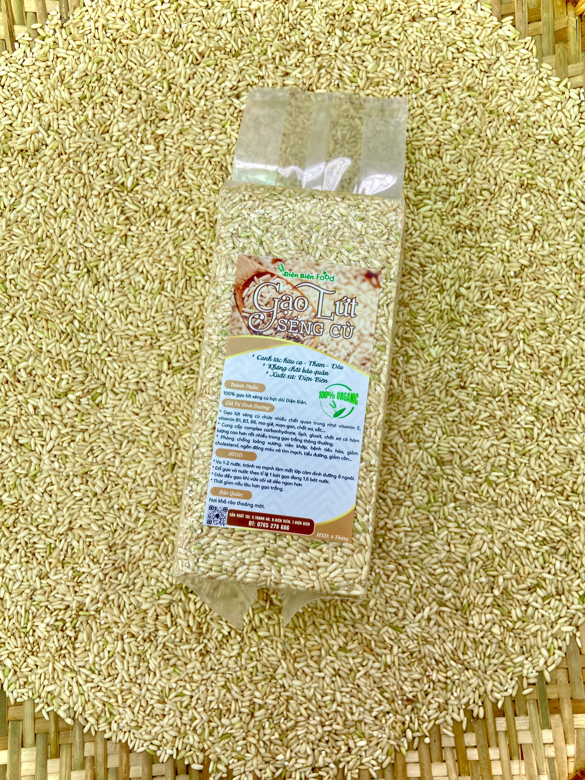 gạo lứt séng cù dài điện biên combo 5kg ( 5 túi 1kg hút chân không )