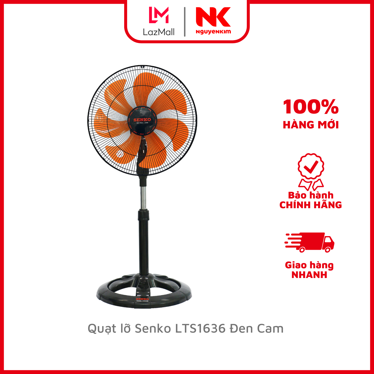 Quạt lỡ senko lts1636 đen cam