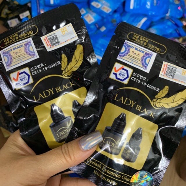 Keo nối mi Lady ( đen + xanh)