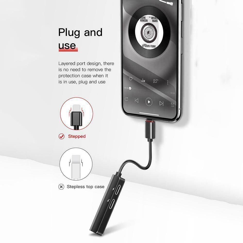 Bộ chuyển 3 in 1  Lightning sang Audio 3.5mm + 2 Lightning Baseus L52 cho Ipad /  iPhone X/ XS Max (New Model, Smart Upgrade )
