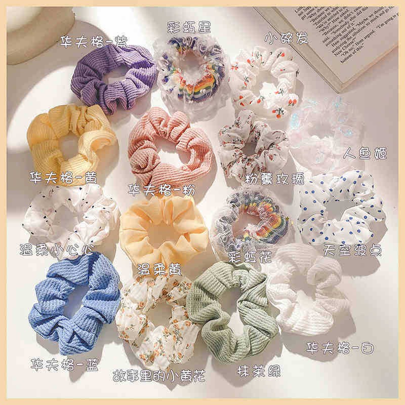 Hoàn Tiền 15 Dây buộc tóc nữ scrunchies cột tóc vải cute dễ thương ...