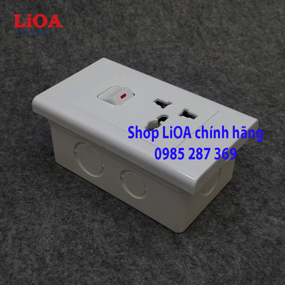 [âm tường] Ổ cắm điện đơn 3 chấu đa năng 16A (3520W) + 1 công tắc điện LiOA