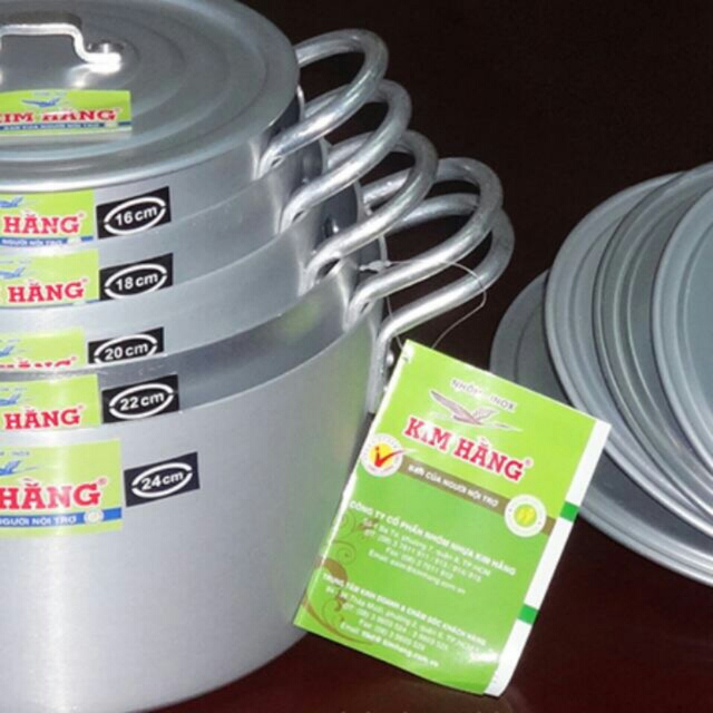 Bộ nồi đặc biệt qoai tròn xi bóng T5 Kim Hằng  (16, 18, 20, 22, 24cm) KHG 0331