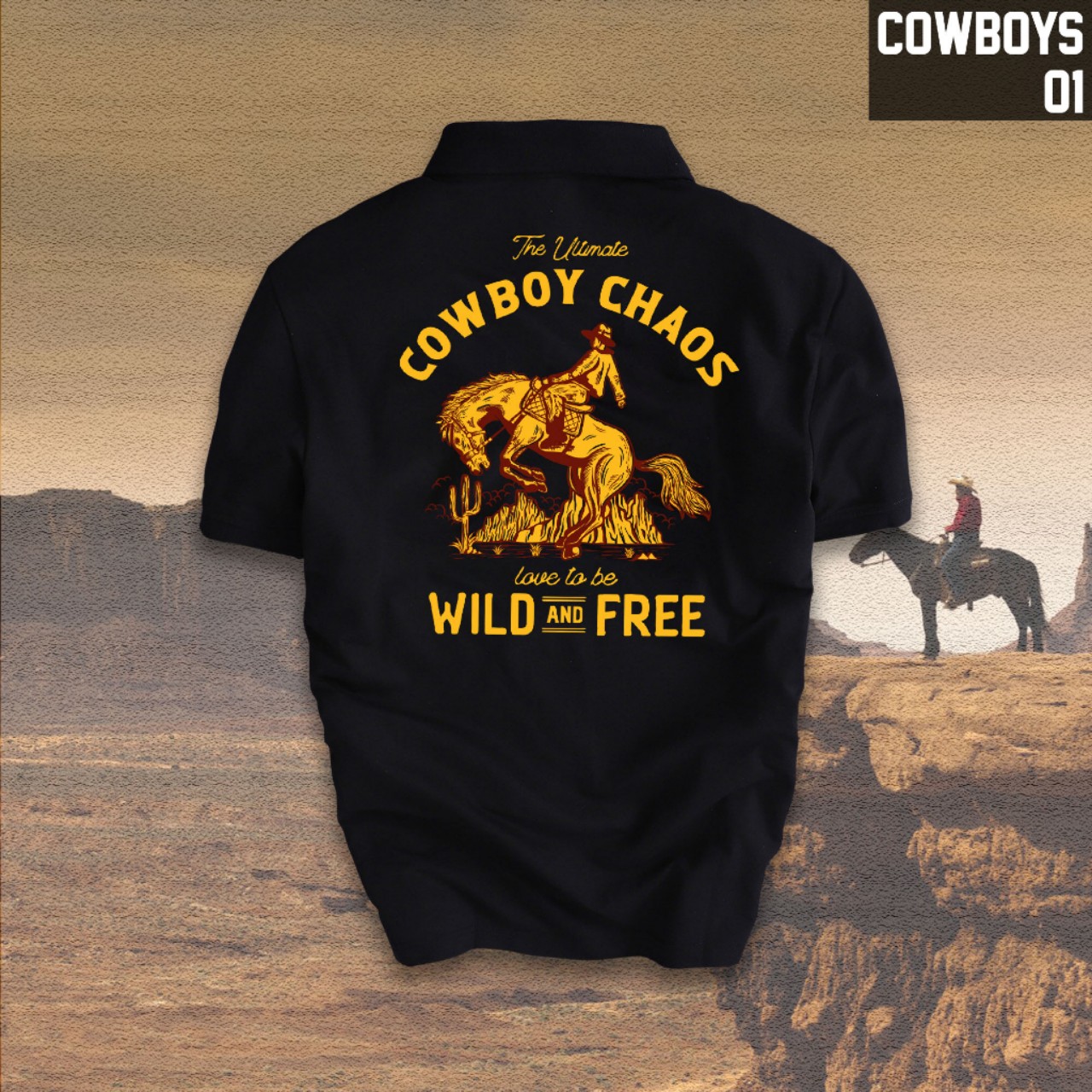 Áo thun cổ trụ cổ bâu COWBOYS(VẢI DA CÁ) - AOTHUNSN
