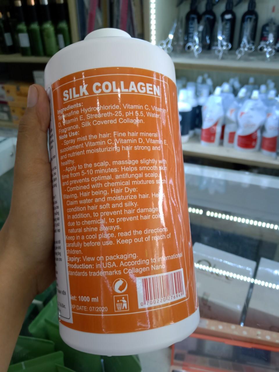 Phủ lụa collagen Nano silk QL8X hấp siêu bóng mượt cho salon 1000ml