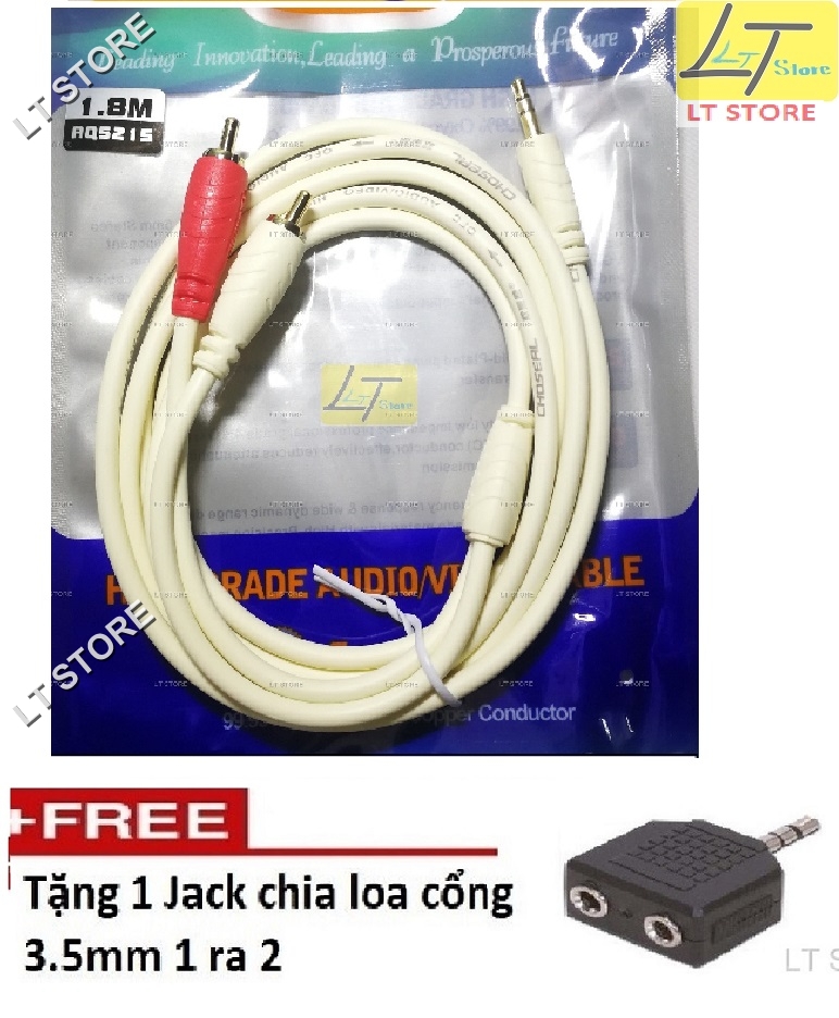 >> BÁO GIÁ DÂY AV 2-2 CHOSEAL DÀI 1.8M | Shopee Lazada Sendo Tiki mới nhất 120 Dây cáp loa 1 đầu 3.5 ra 2 bông sen AV dài 1.8M Choseal Tặng Jack chia loa 3.5 1 ra 2
