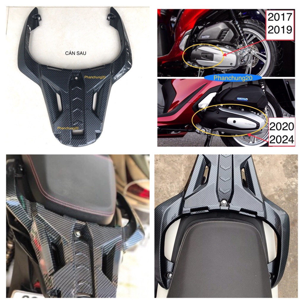 Ốp tay dắt sau dùng cho đời xe sh 2017 2018 2019 cacbon