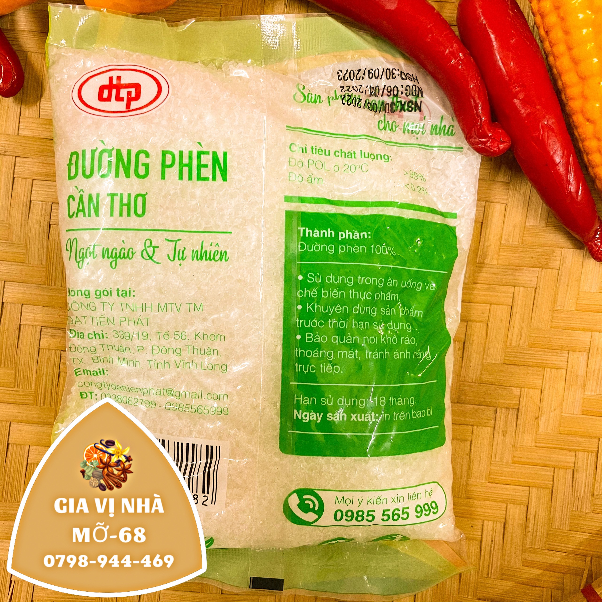 ĐƯỜNG PHÈN HẠT CẦN THƠ-GÓI-500GR