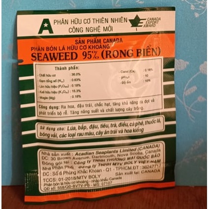 PHÂN BÓN LÁ HỮU CƠ SEAWEED - RONG BIỂN 95%