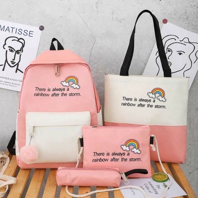 Balo Set 4 Món Hình Cầu Vòng Sắc Màu