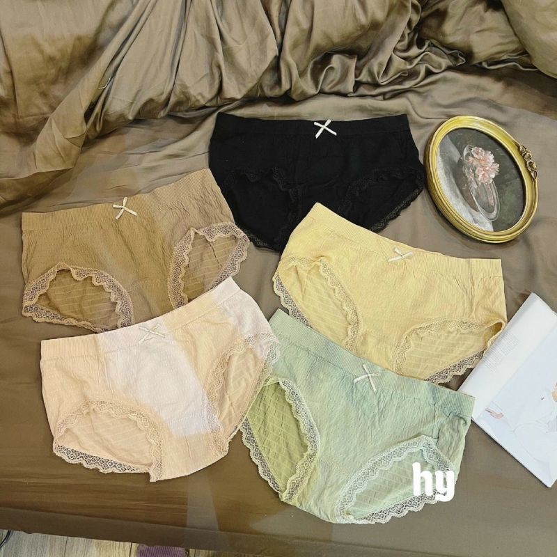 Quần Lót Nữ Cotton Nhăn Kháng Khuẩn Co Dãn 4 Chiều