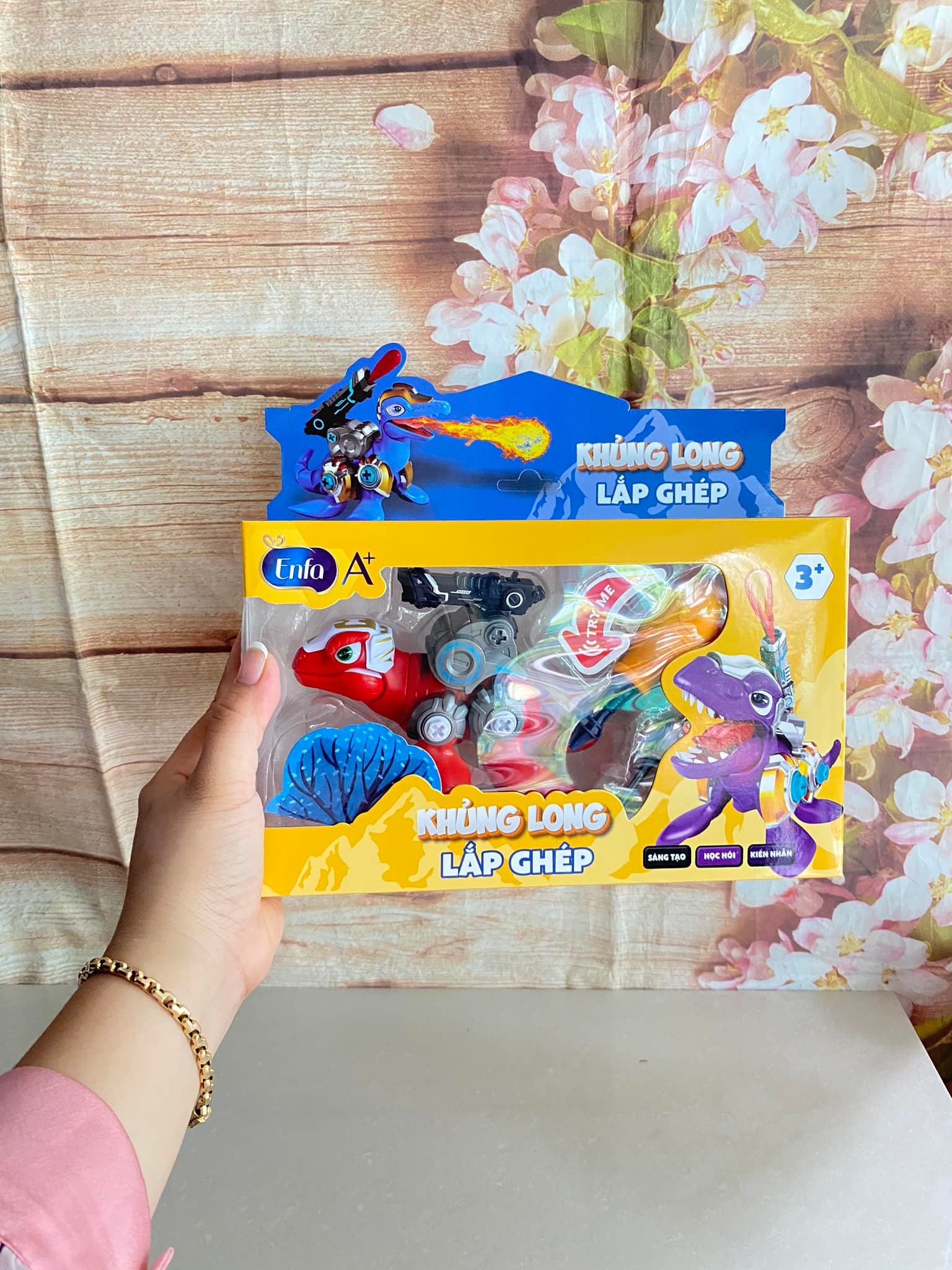 Đồ chơi lắp ráp khủng long cho bé hkm ENFA