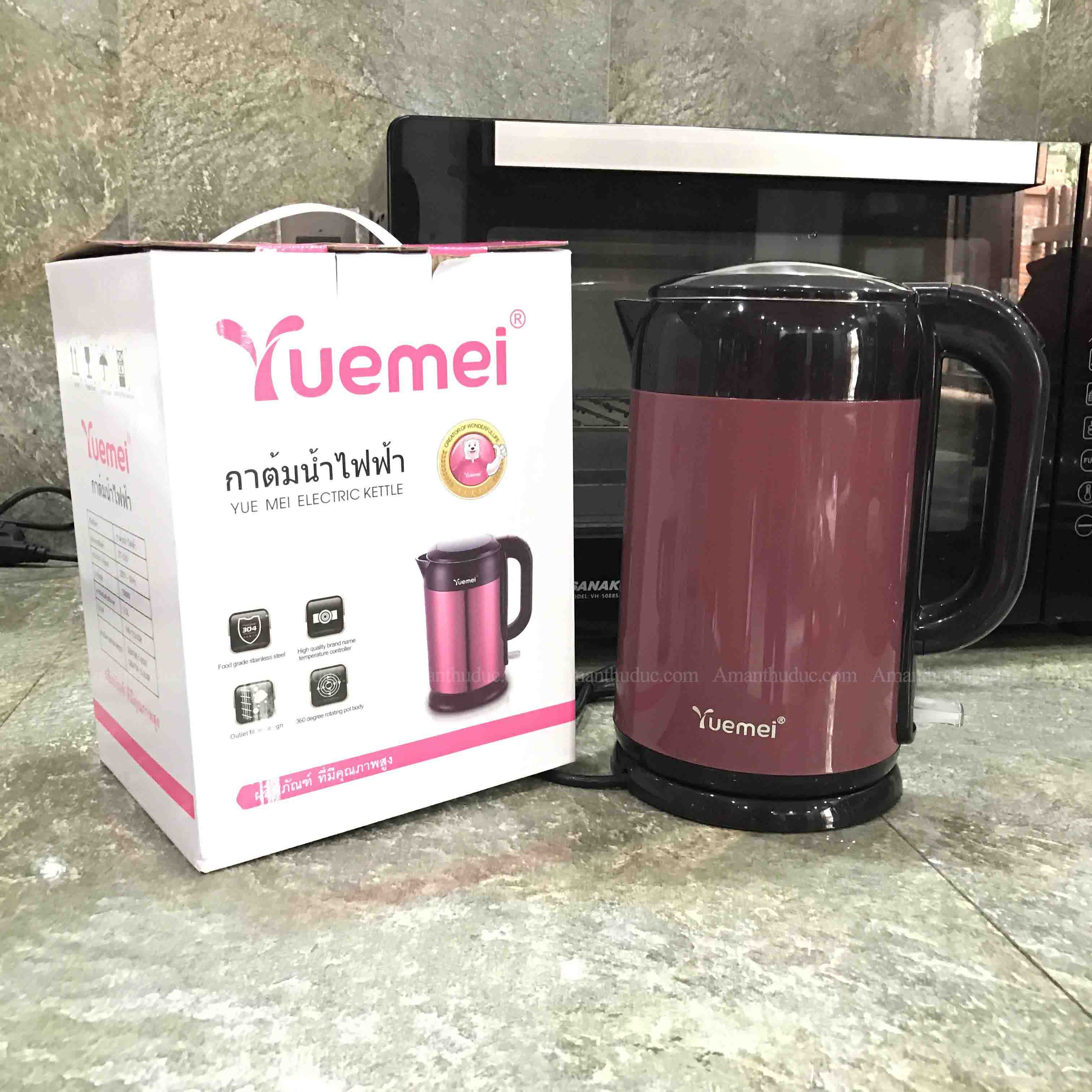 Bình Đun Nước Siêu Tốc Cao Cấp Hiệu Yuemei Thái Lan 2.5L - 1.8L