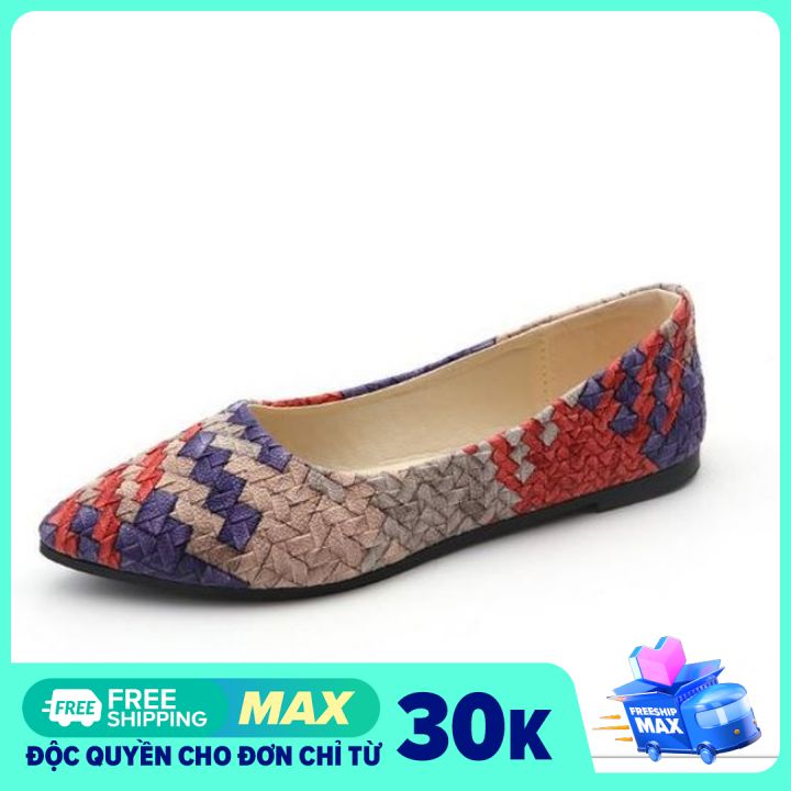 [Hoàn tiền 15%][OD16] Giày bệt búp bê nữ đế bằng da mềm phối màu cực xinh hàng QC cao cấp - Kèm hình thật