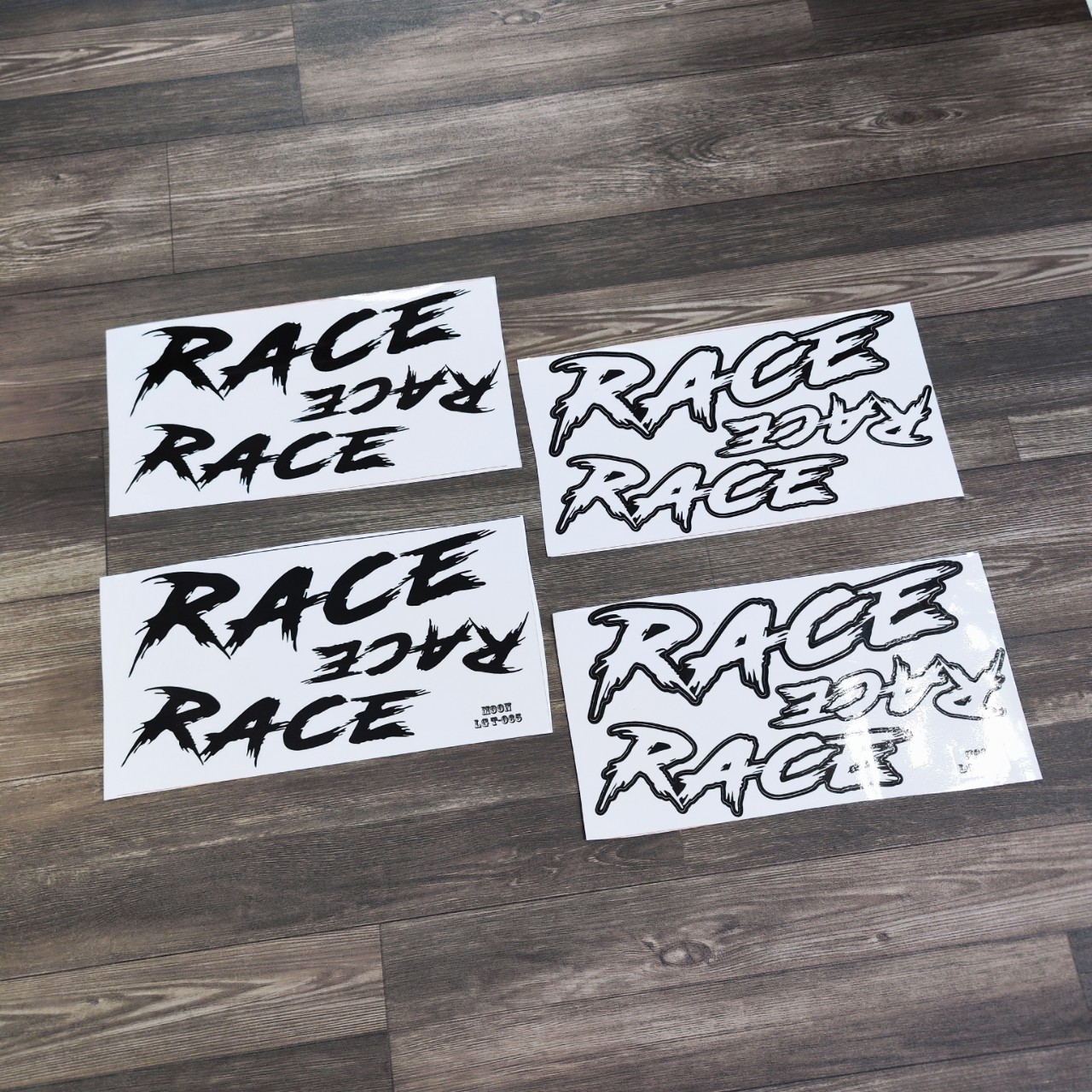 BỘ 06 STICKER TEM CHỮ RACE ĐỘ DÁN TRANG TRÍ XE MÁY