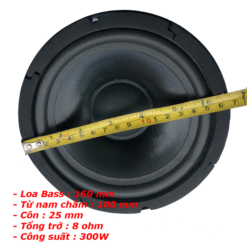 Loa Bass 160mm- Từ 100mm- Côn 25mm chuyên dùng cho loa di động và loa xe hơi công suất 300W - 1 cái