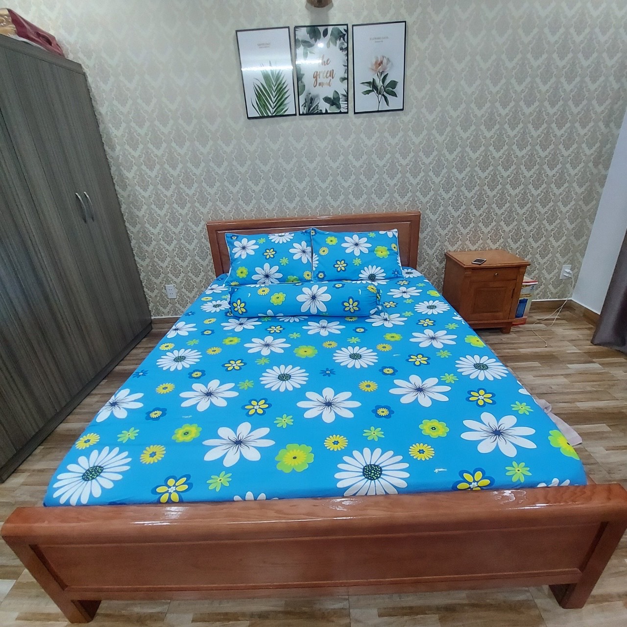 [HCM]Bộ Drap+áo gối 4 món  / 100% vải Cotton Thắng Lợi .