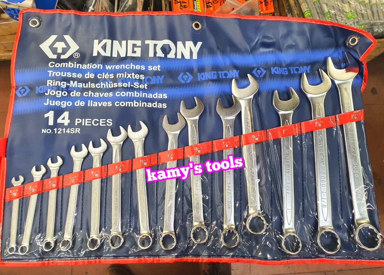 Bộ cờ lê vòng miệng hệ inch 14 chi tiết kingtony 5/16 inch - 1 1/4 inch model 1214sr