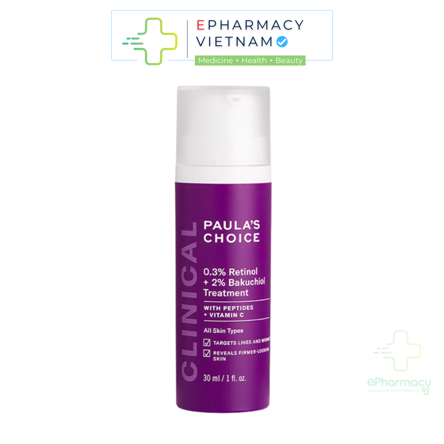 Tinh chất Paulas Choice 0.3% Retinol chống lão hóa - Paula's Choice Clinical 0.3% Retinol + 2% Bakuchiol Treatment 30ml