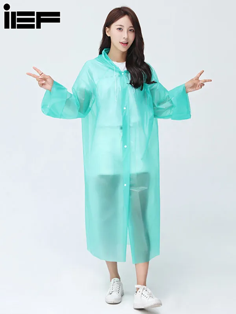 IEF raincoat with hat set front button super convenient, material thick mellowed convenience