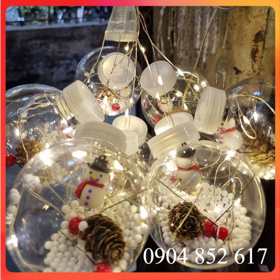 Dây Đèn trang trí Noel Led Hình Quả Cầu Tuyết Trang Trí Giáng Sinh Thời Trang
