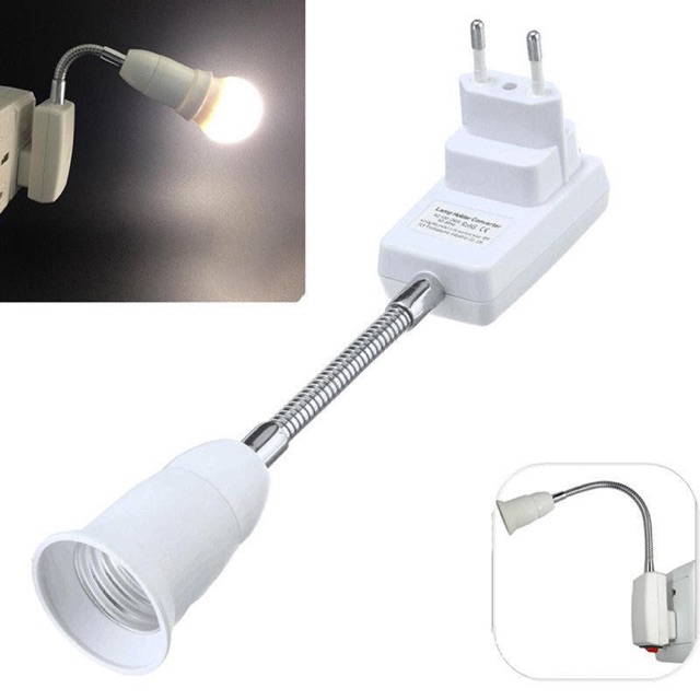 Phích cắm lò xo có công tắc đui đèn E27